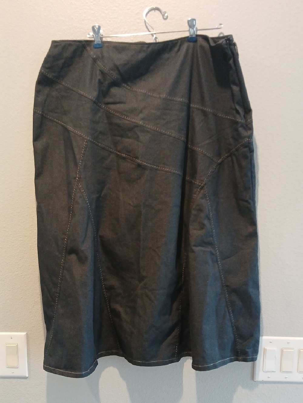 18w Kim Parrish Collection Strirched Classic Black Navy  A-Line Women's Skirt